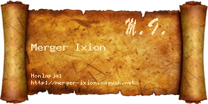 Merger Ixion névjegykártya